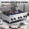 thumbnail image 4 of VEVOR Commercial Gas Range Stove 6 Burners Countertop Cooking Hot Plate Kitchen, 4 of 9