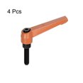 thumbnail image 3 of Unique Bargains 4 Pack M8 x 40mm Male Threaded Stud Adjustable Clamping Lever Handle Bolt Knob Orange, 3 of 6