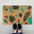 thumbnail image 3 of 16x24 Inch Summer Coir Mats for Front Door Washable Outdoor Mat for Entryway Door Rugs for Outdoor Entrance Anti-Slip Mat Backing Welcome Mats for Entryway, Porch, Plant Leaf Patterns, 3 of 4