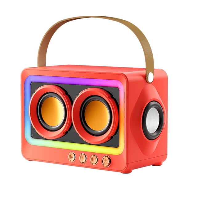Lksixu 360 Degree Stereo Sound Effect Long Battery Life Cool RGB Lighting Support Series Mirror Transparent Screen 5.3 Bluetooth Sound System Bluetooth audio Electronics for Home Office School