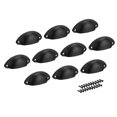 thumbnail image 1 of Unique Bargains Cup Drawer Pull Kitchen Cabinet Handle Black, 66mm Hole Centers, 10pcs, 1 of 4