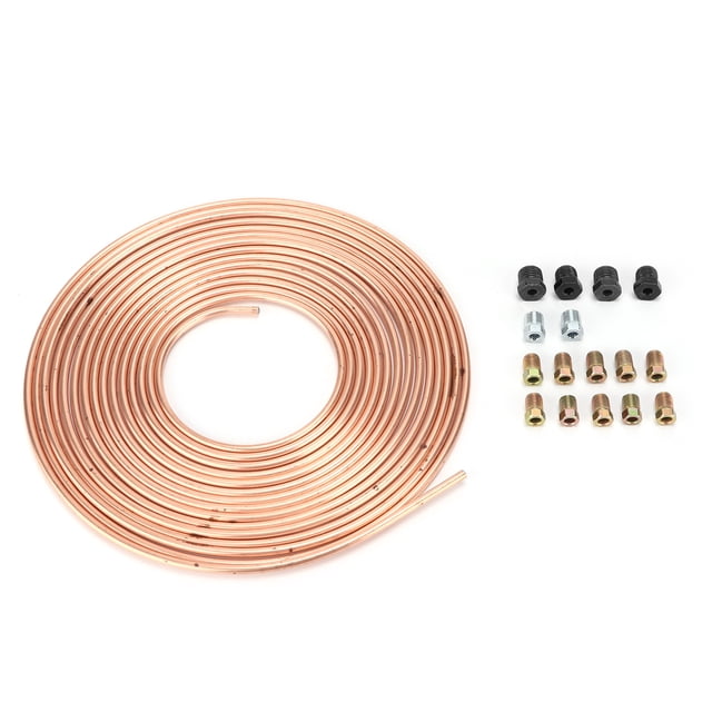 Brake Pipe Coil, Long Service Life Easy Install Brake Line 25ft for Hydraulic Braking Fuel Gold,Silver