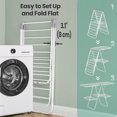 thumbnail image 4 of LEDREM 2-Tier Clothes Drying Rack, Foldable with 4 Adjustable Wings, 33 Rails, 27 Sock Clips, Free-Standing for Indoor/Outdoor Use, White and Grey, 4 of 12