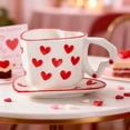 thumbnail image 4 of CaiYueKe Valentines Day Gifts for Couples Heart Mug Set Romantic Ceramic Coffee Mugs with Love Sayings Cute Anniversary Wedding Present for Him Her, 4 of 7