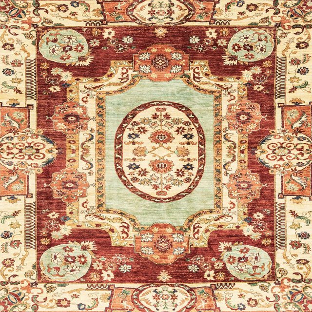 Ahgly Tapis d'Intérieur Carré Abstrait Marron Or, 3 Pieds Carré