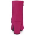 thumbnail image 2 of Unique Bargains Women's Side Zipper Block Heel Ankle Boots, 2 of 7