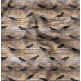 thumbnail image 1 of Soimoi Orange Rayon Fabric Crow Bird Printed Fabric 1 Yard 58 Inch Wide, 1 of 6