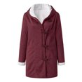 thumbnail image 2 of Innerwin Jacket Long Sleeve Ladies Coat Holiday Buttons Baggy Outwear Burgundy 5XL, 2 of 3