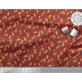 thumbnail image 2 of Soimoi Tissu Popeline de Coton Rouge Imprimé Floral Feuilles & Trèfle au Mètre 42 Pouces de Large, 2 of 5