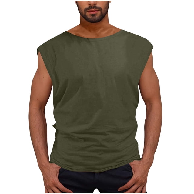 Débardeurs d'Entraînement pour Hommes Athlétiques de Gym Course Manches Courtes T-Shirts Musculaires Entraînement Physique Culturisme Chandails Sans Manches