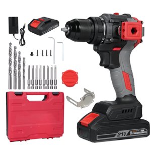 Mistaha 21V Ensemble de marteau sans fil sans brosse avec 2 Batteries et chargeur - Kit de forage au lithium à impact avec torque 55N.M, 2-Speed, LED lampe - Metal Ratchet Chuck, Conception ergonomique, Stockage portable