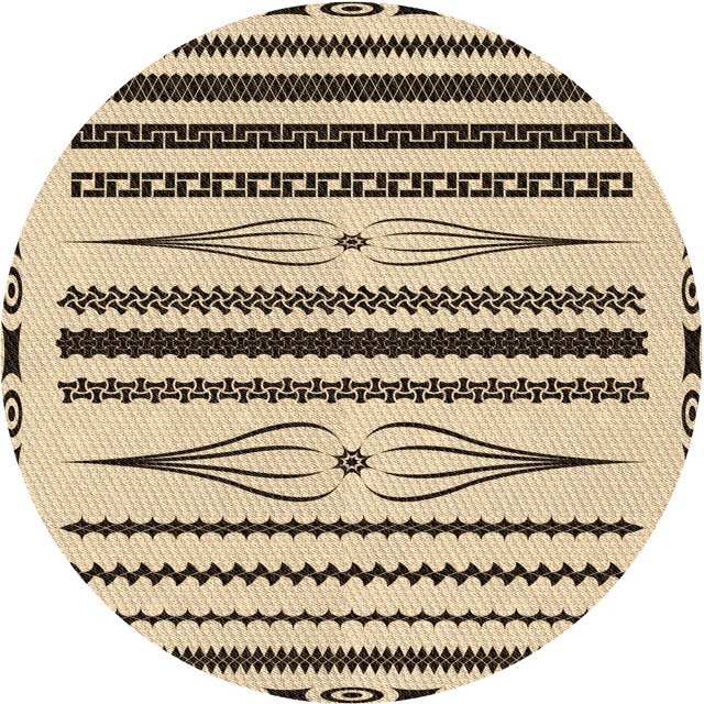 Ahgly Company Tapis Rond Lavable en Machine Intérieur Transitionnel Kaki Or, 5 Pieds Rond
