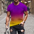 thumbnail image 4 of FAIWAD T-Shirt d'Été à Manches Courtes Dégradé pour Homme, Col Rond, Tendance, Coupe Ample, Chandail à Enfiler, 4 of 6