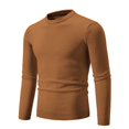 thumbnail image 1 of Besolor Mens Sweaters Casual Round Neck Long Sleeve Pullover Blouse Plus Size Solid Color Knitted Thermal Basic Tops, 1 of 2