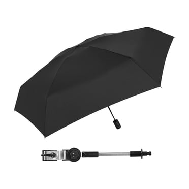 Parasol, Beach Chair Umbrella, Waterproof Foldable Clamp on Umbrella for Fishing Outdoor Furniture Patio Chair, 90cm Diamter Black