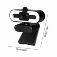 thumbnail image 3 of Caméra Web 4K avec Microphone pour Diffusion en Continu sur Bureau, Caméra Web avec Anneau Lumineux à 3 Niveaux de Luminosité Réglables, 3 of 4