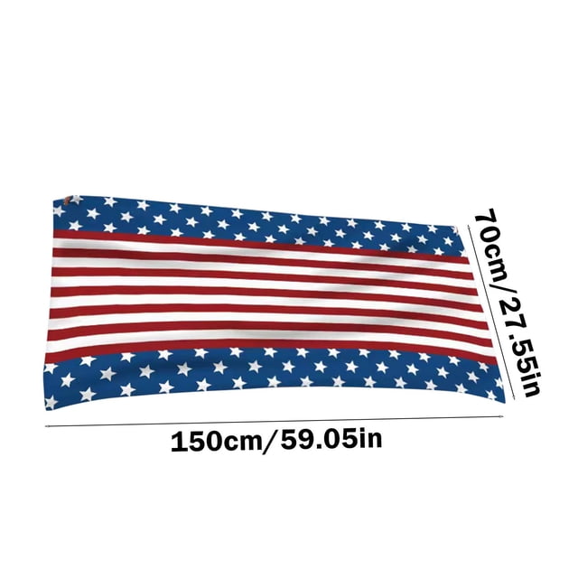 Fesfesfes Serviettes de Plage Rouges Blanches Bleues Quatre Juillet Décor Patriotique Extérieur Fournitures de Fête à la Piscine Motif Drapeau Grande Absorption Séchage Rapide