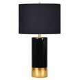 thumbnail image 1 of Maklaine Lampe de Table Ronde Moderne en Céramique Noire et Dorée, 1 of 3