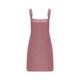 thumbnail image 4 of KIHOUT Women's Pinafore Skirt Overalls Summer Adjustable Straps Ladies Ribbed Short Dress with Pockets, 4 of 5