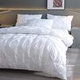 thumbnail image 1 of suxuMhao Queen Bedding Set - Queen Comforter Set, Bed Comforter, Three-Piece Set, Queen Size Bed Set with 1 Quilt Cover (90×90in) & 2 Pillowcases (20×30in) for Home Bedroom Use​.White, 1 of 5