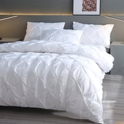 suxuMhao Queen Bedding Set - Queen Comforter Set, Bed Comforter, Three-Piece Set, Queen Size Bed Set with 1 Quilt Cover (90×90in) & 2 Pillowcases (20×30in) for Home Bedroom Use​.White