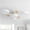 white, variant on EDHITNR Modern Semi Flush Mount Ceiling Light Nordics Wood Chandelier with Circular Acrylic LED Shade, 3 Color Dimmable Ceiling Light Fixture for Living Room Bedroom Dining Room Kitchen Hallway