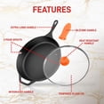 thumbnail image 4 of NutriChef 12" Pre Seasoned Nonstick Cast Iron Frying Pan with Lid & Handle Cover, 4 of 8