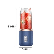 Stainless Steel Fruit Juicer,Portable Usb Blender Blenders for Shakes and Fruit Juicer Usb Rechargeable with 6 Blades Handheld Blenders for Sports Travel and Outdoors Usb to Usb Adapter