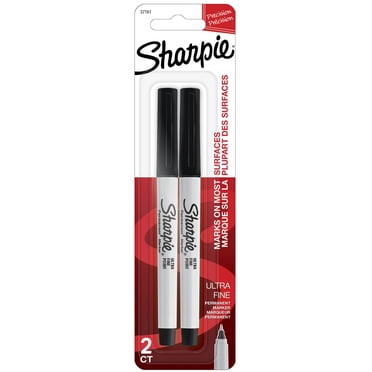 Marqueurs permanents Sharpie, pointe ultrafine, noir, 2 unités