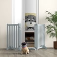 thumbnail image 2 of PawHut Dog Gate 3-Panel Foldable with Feet for Medium Dogs and Below, Grey, 2 of 10