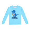 thumbnail image 4 of Pyjama pour Garçons, Enfants, Dinosaure Imprimé, Col Rond, Manches Longues, Haut et Pantalon, Ensemble de Pyjama 2 Pcs, Printemps Automne, Pyjama pour Bébé, Bleu Pâle, 2 Ans-3 Ans, 4 of 4