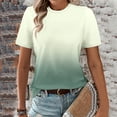 thumbnail image 3 of Jovati Blouse Décontractée à Manches Courtes et Col Rond Imprimée pour Femmes, Mélange de Coton, Tissu Extensible Doux, Tenue d'Été, Longueur Régulière, Style à Enfiler, 3 of 6