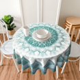 thumbnail image 2 of Nappe Ronde Mandala Sarcelle 60 Pouces Lavable Réutilisable Décoration Housse de Table pour Cuisine Fête, 2 of 5