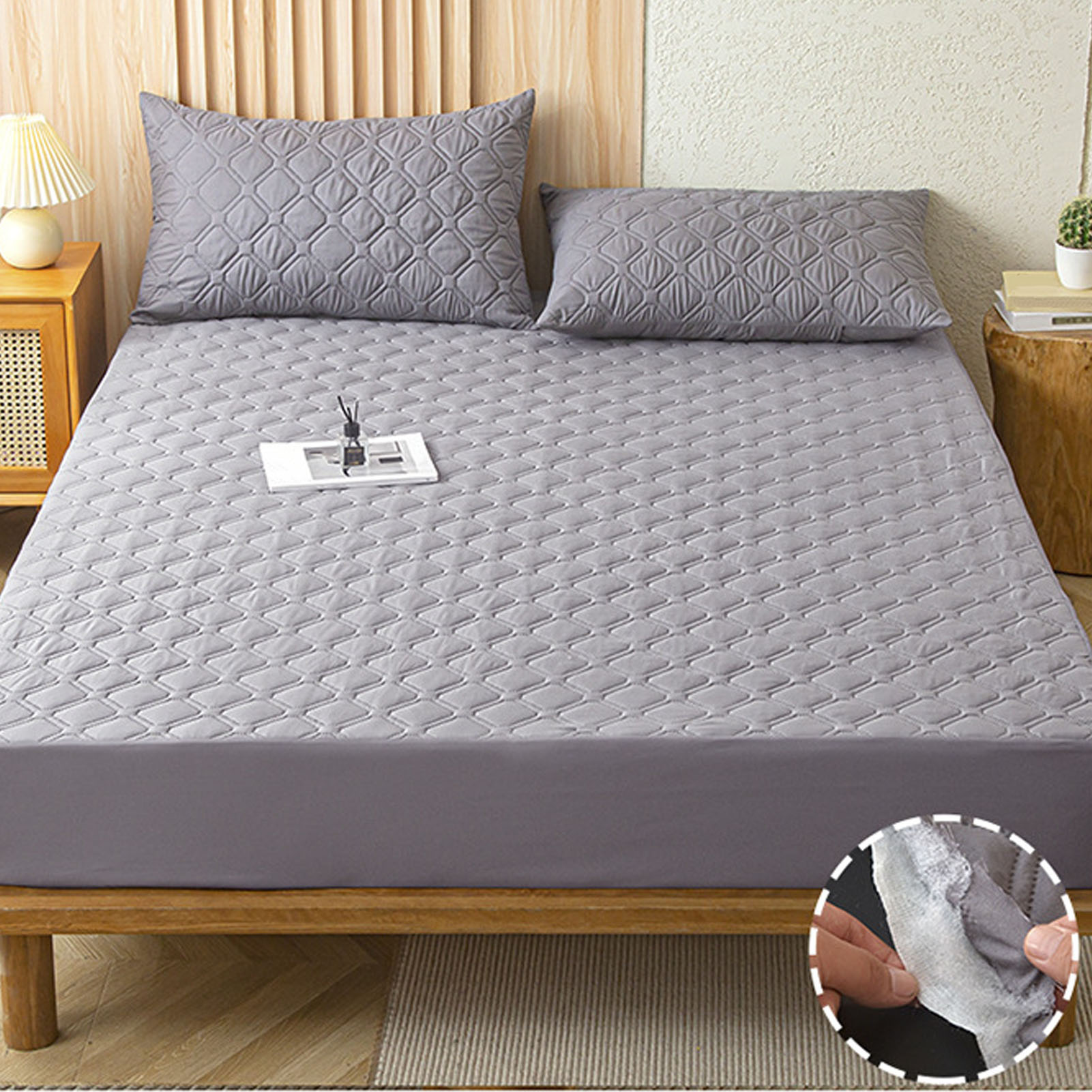 Waterproof Mattress Cover, Mattress Protector Cover Quilted Fitted Soft Cotton Mattress Cover Pad Insert Design Mattress Bed Protector Bedding Products