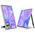 thumbnail image 1 of 16 Inch Portable Monitor for Laptop, 1920x1200P Ultra-Slim FHD IPS 16:10 External Display, 100% sRGB Aluminum Stand, USB-C/Mini HDMI, Use for PC, Phone, Office (Sliver), 1 of 9