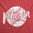 thumbnail image 2 of T-shirt pour Femmes « Baseball Mama » Mignon Little League Mom (Rouge Chiné - « Baseball Mama ») - L, 2 of 4