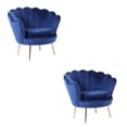 thumbnail image 1 of Heavenly Collection- Fauteuil d'Appoint Velours pour Salon Chambre Coiffeuse|. Bleu| Style Glamour| ENSEMBLE DE 2, 1 of 5