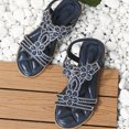 thumbnail image 4 of LSLJS Sandales Plates Bohèmes pour Femmes Wedge à Talon, Bout Ouvert, Chaussures Confortables, Sandales Romaines, Sandales pour Femmes, 4 of 7