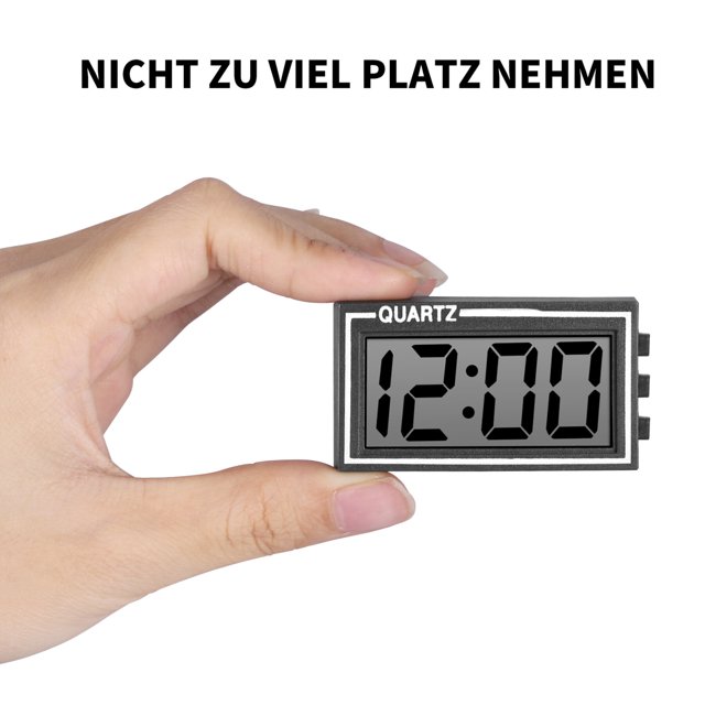 Ruiboury Mini Digital Clock LCD Screen Pocket Display Electronic with Sticker Travel Clocks Dashboard Desktop Decoration Gifts