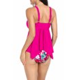 thumbnail image 4 of EYIIYE Women's Conservative Swimsuits 2 Pcs Set Ladies Solid Color Tank Tops Ruffled Hem Camisole with Shorts Tankini Swimwear Bathing Suits Beachwear, 4 of 5