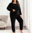 thumbnail image 1 of Ounisa Women Plus Size Pajama Set, Long Sleeve Button-Down Soft Comfy Two-Piece Sleepwear Lounge Set, 1 of 5