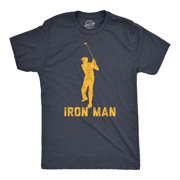 Hommes Iron Golf Man T Shirt Funny Fathers Day Golf Clubs Sarcastic Father's Day Novelty Tee (Heather Navy) - M