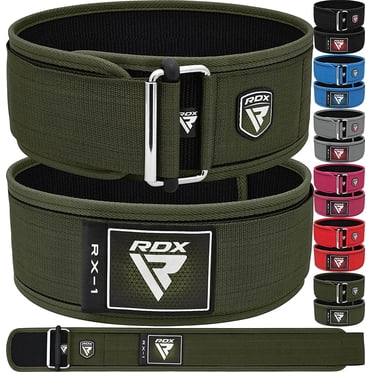 RDX Weight Lifting Belt 4 Adjustable Back Lumbar Support Bodybuilding, Powerlifting Functional Strength Training Core Exercise Fitness Workout Squats Deadlifts, Home Gym Equipment