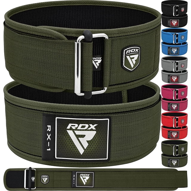 RDX Weight Lifting Belt 4 Adjustable Back Lumbar Support Bodybuilding, Powerlifting Functional Strength Training Core Exercise Fitness Workout Squats Deadlifts, Home Gym Equipment