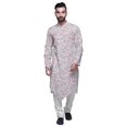 thumbnail image 1 of Atasi Cotton Flex Asymmetrical Long Sleeve Kurta For Men Printed Designer Kurta, 1 of 1