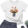 thumbnail image 4 of Weiqiqre Womens Tops Happy Easter T Shirt Easter Bunny Shirt Cute Rabbit Graphic Tee Gift Spring Tees Tops, 4 of 4