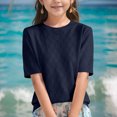 thumbnail image 3 of T-Shirts pour Filles Coupe Ample Col Rond Basique Blouses d'Été pour Enfants 6-14 Ans, 3 of 3