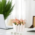 thumbnail image 1 of Modern White Plastic Planter Pot Flower Vase for Bookshelf Mantel Table Home Decoration, 1 of 6
