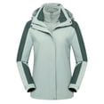 thumbnail image 1 of LSLJS Women Solid Rain Jacket Outdoor Hooded Raincoat Windproof Top( Mint Green, XXL), 1 of 2