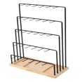 thumbnail image 3 of Xuanheng 5 Tiers Earring Display Stand Holder Jewelry Hanger Rack Easy Assemble Tabletop with Hooks for Home Ear Studs Keychains Rings Black, 3 of 8